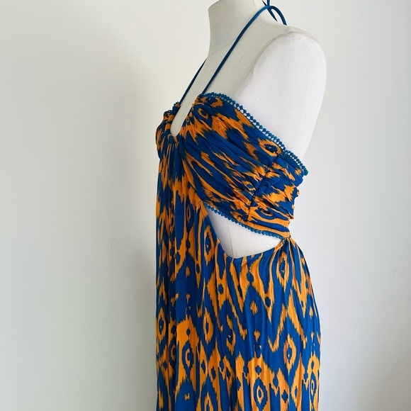 ANTHROPOLOGIE Verb Pallahvi Singhee CUT OUT Tropical Halter Maxi Dress SZ MED - Picture 4 of 9